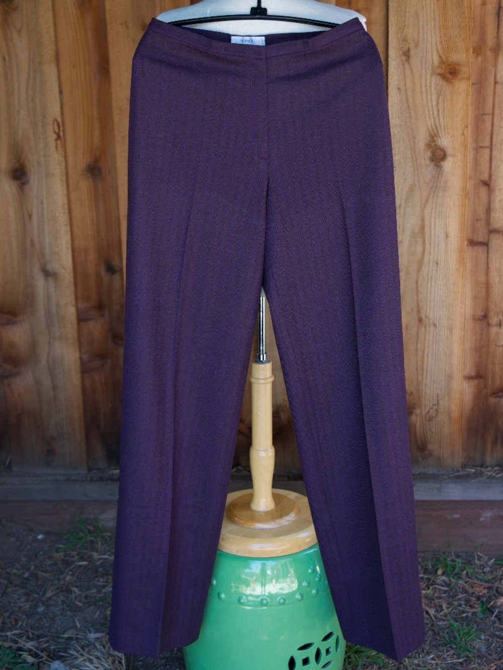 Gunex For Grocery Store Purple Herringbone Wool Slacks Made In Italy Woman's 6